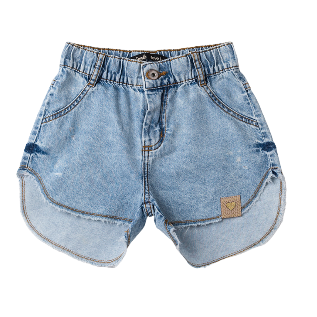 Shorts Saia Jeans Infantil Menina Roupa Verão Shorts Luxo