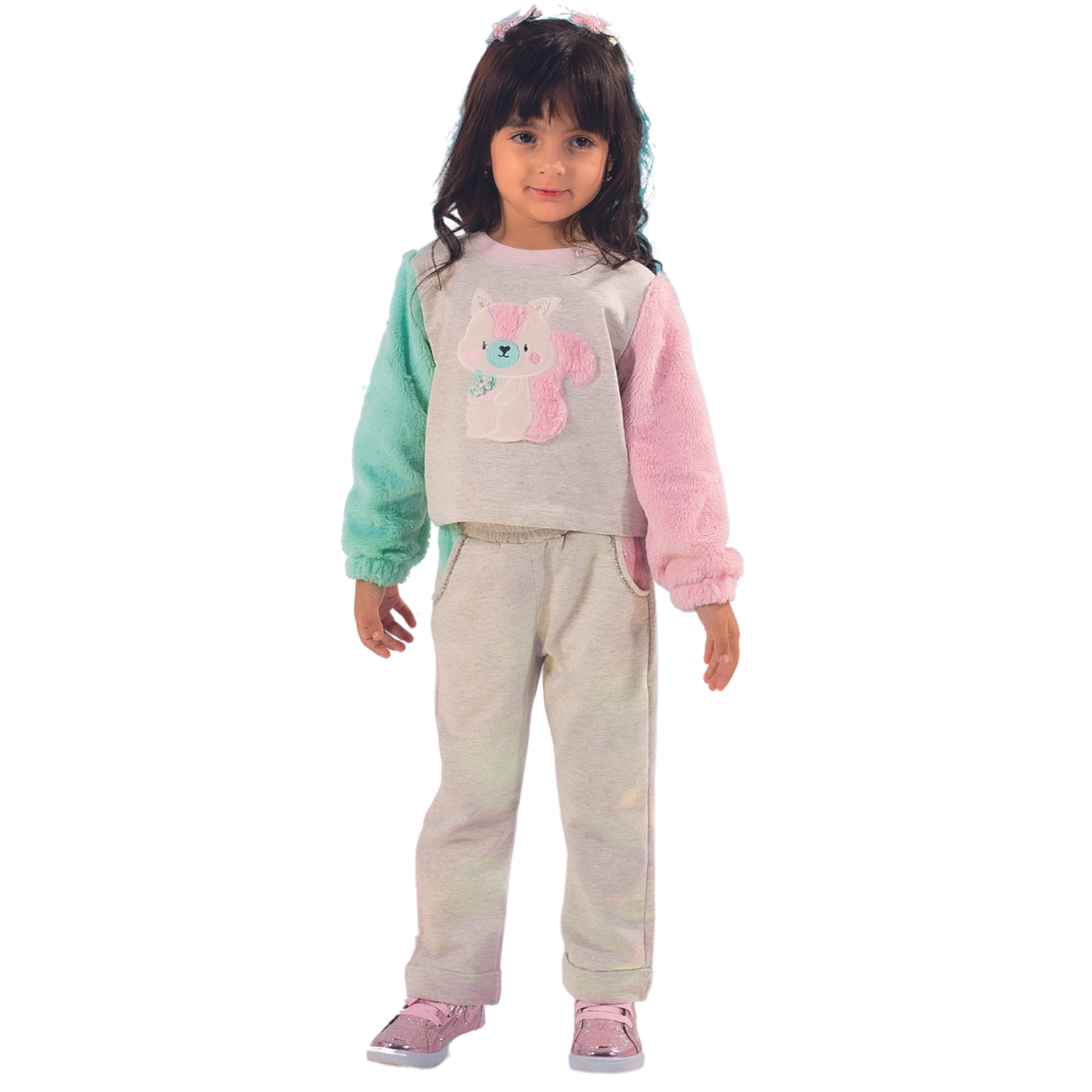 Conjunto Infantil Calça Esquilo Gabriela Aquarela