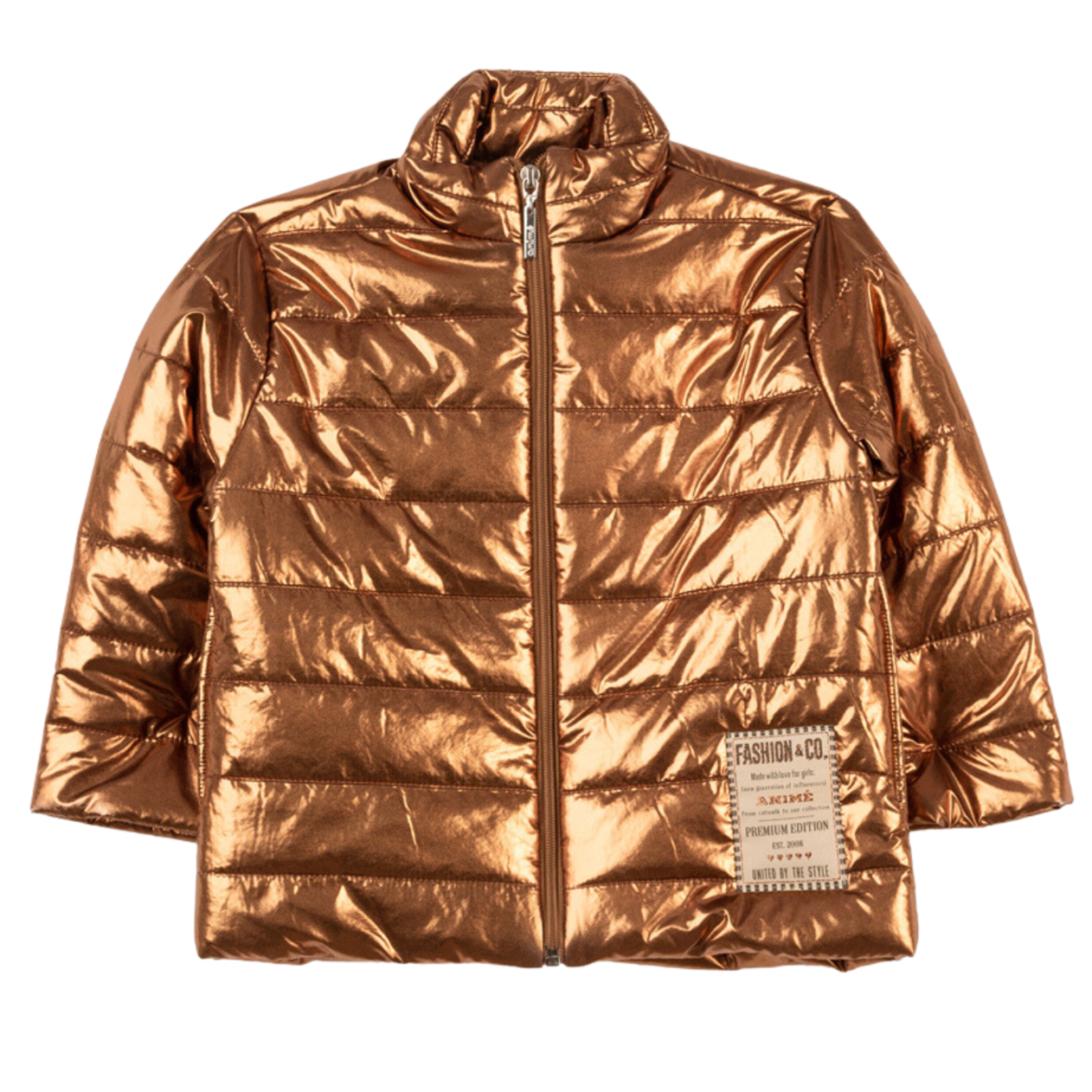 Jaqueta Infantil Puffer Bronze Animê