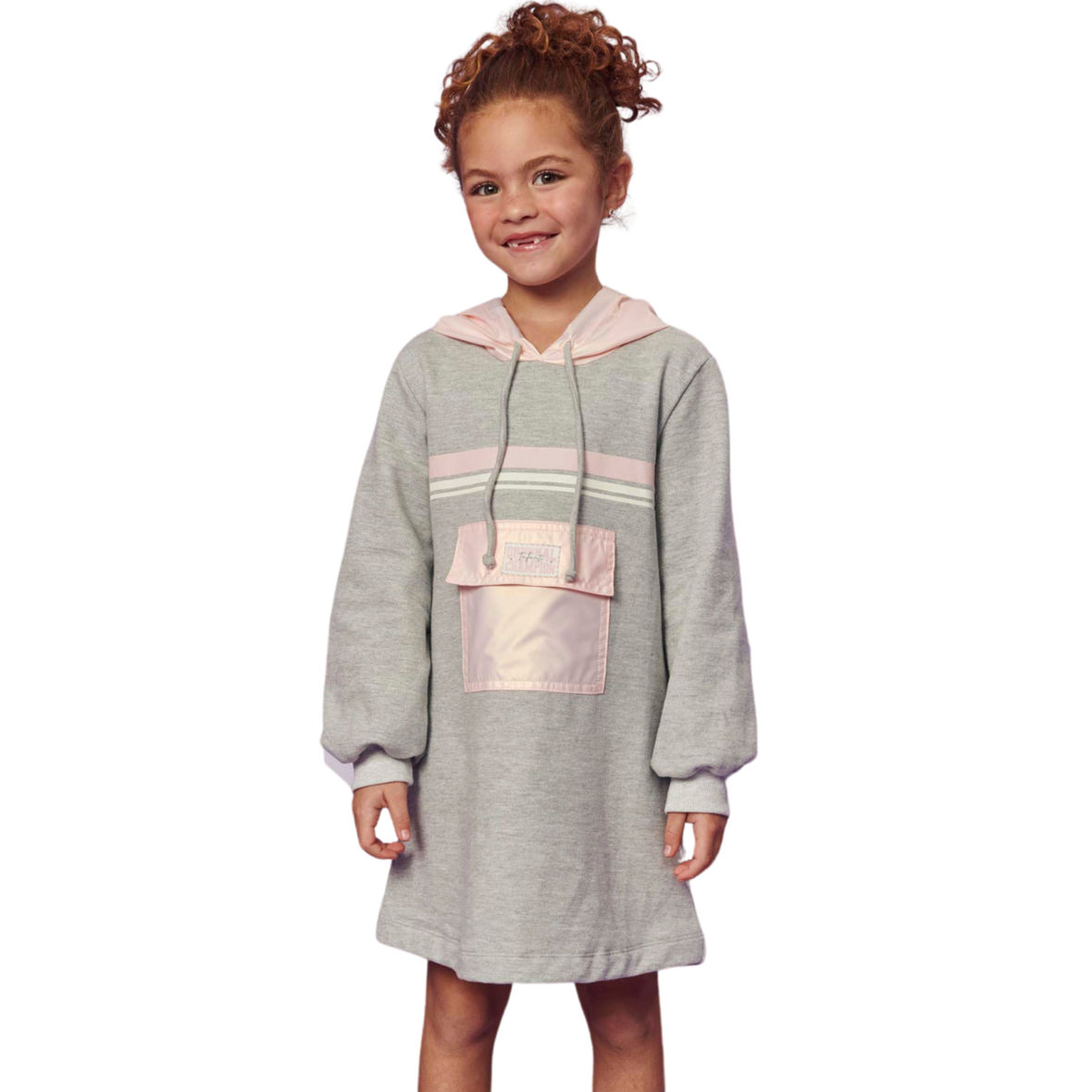 Vestido Infantil Trendy em Moletom com Pelúcia e Nylon Infanti