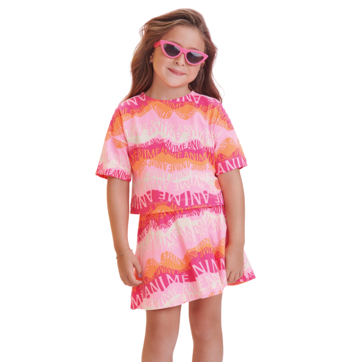 Conjunto Infantil com Ondulados Neon Animê