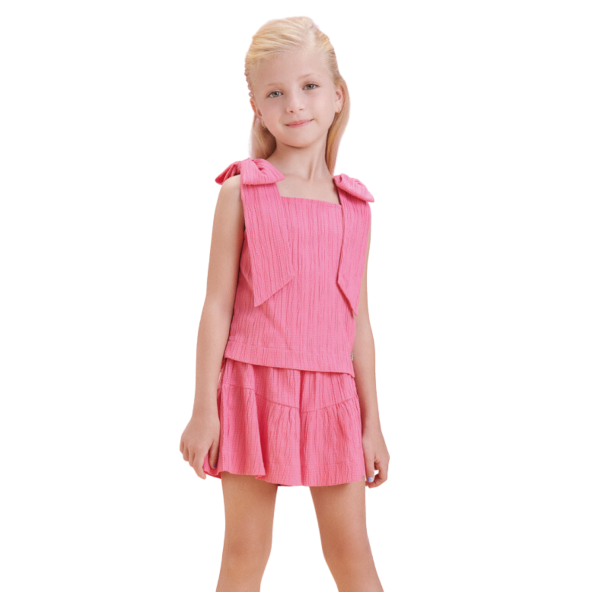 Conjunto Infantil Blusa e Short Rosa Babaloo Animê