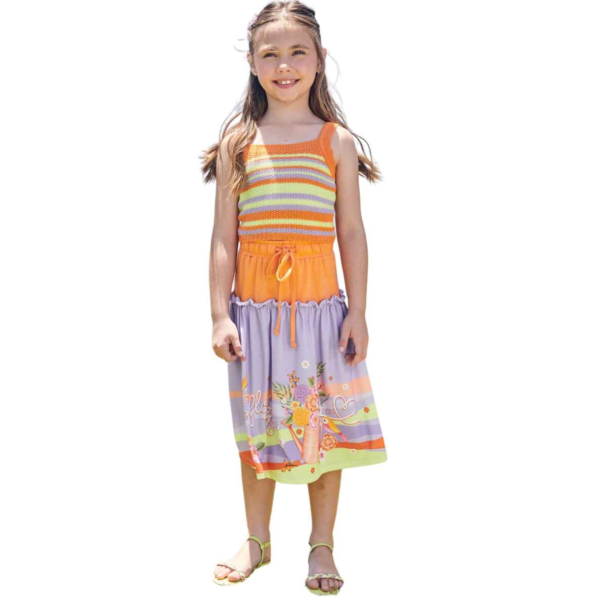 Conjunto Infantil Saia Midi e Cropped Infanti