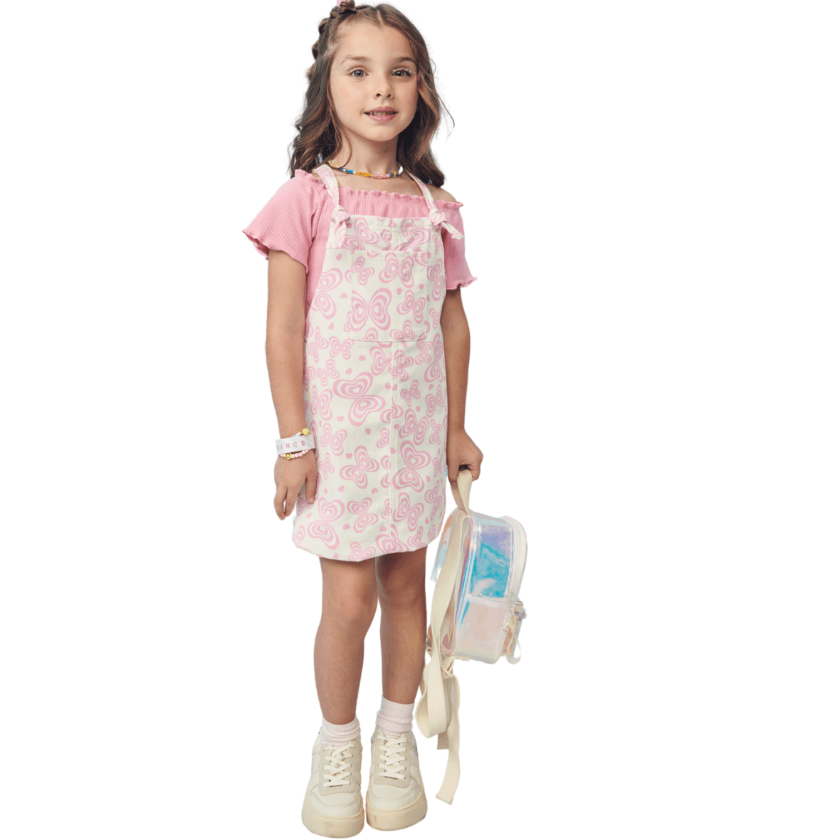 Salopete Infantil Borboletas com Blusa Infanti