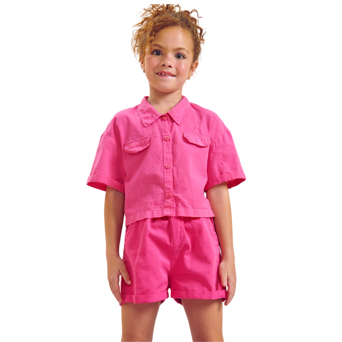 Conjunto Infantil Camisa Botão e Short Infanti