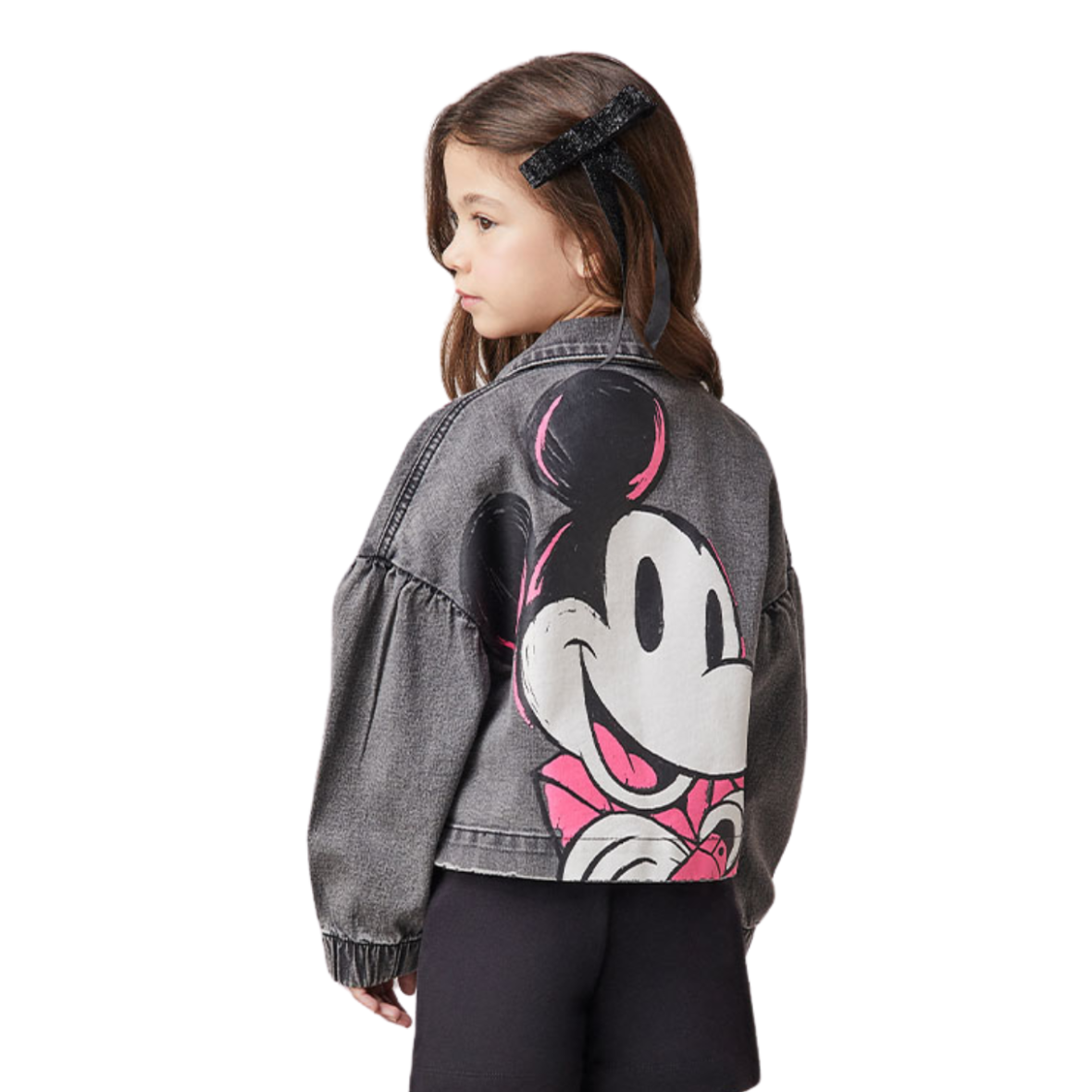 Jaqueta Infantil Jeans Preta Minnie Animê