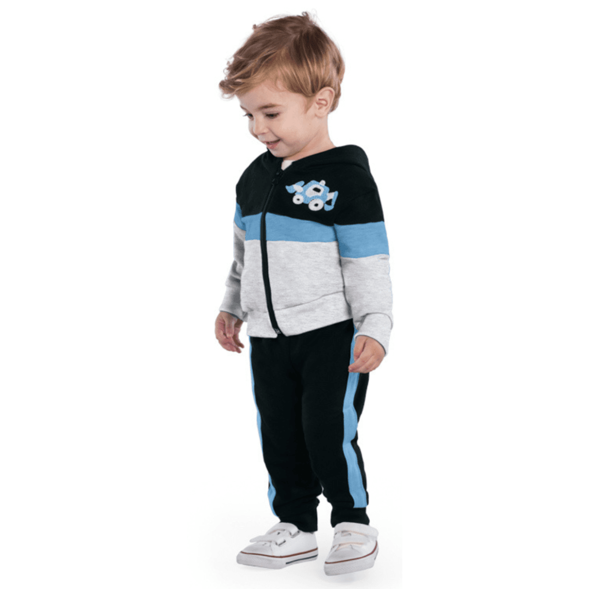 Conjunto Infantil Moletom Peluciado Trator Kyly