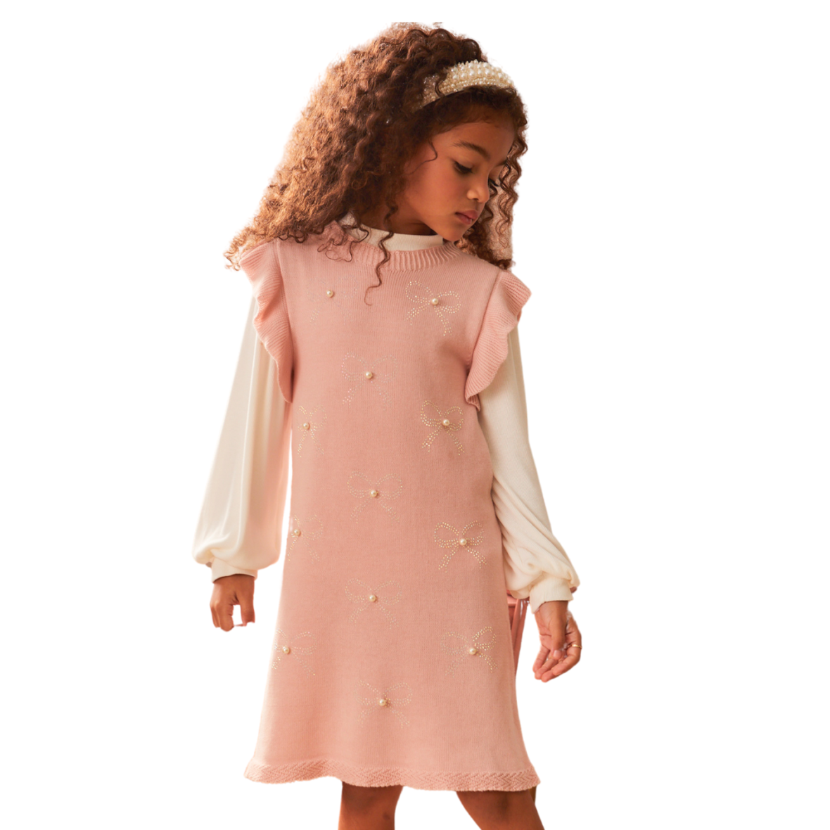 Vestido Infantil em Tricot com Blusa Viscose Infanti