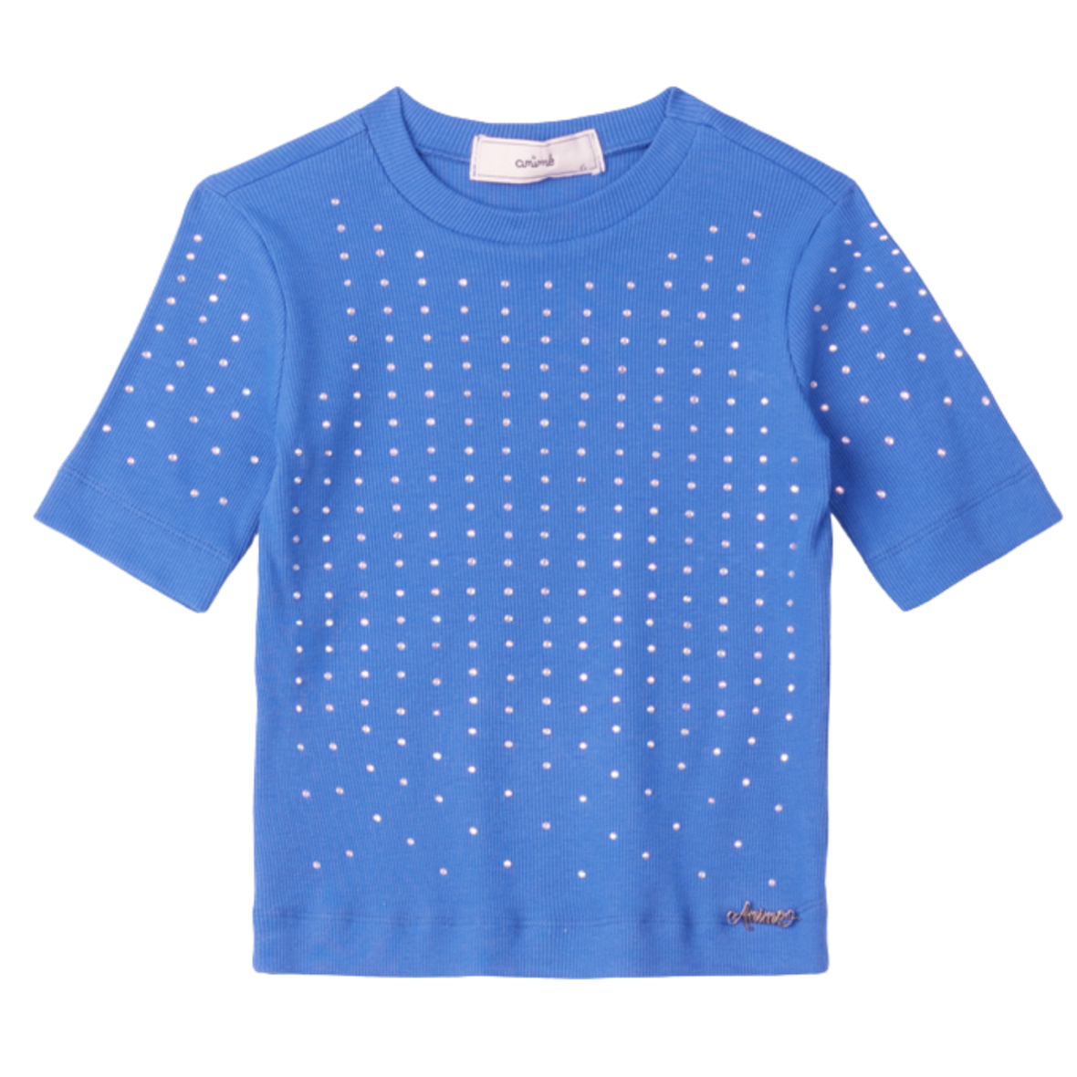 Blusa Infantil Essentials com Strass Azul Animê