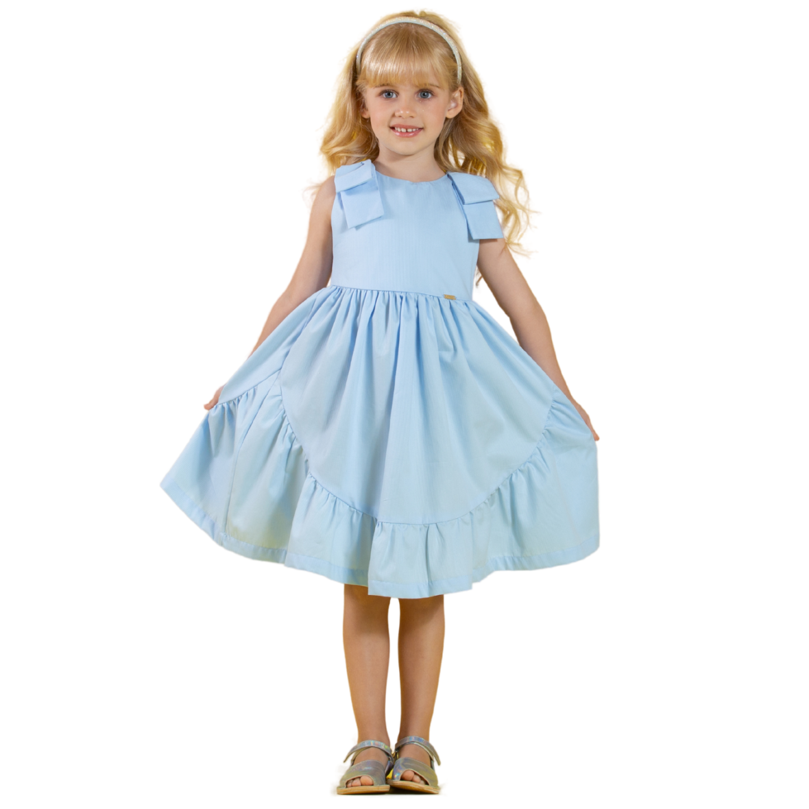 Vestido Infantil Azul Bebê Precoce