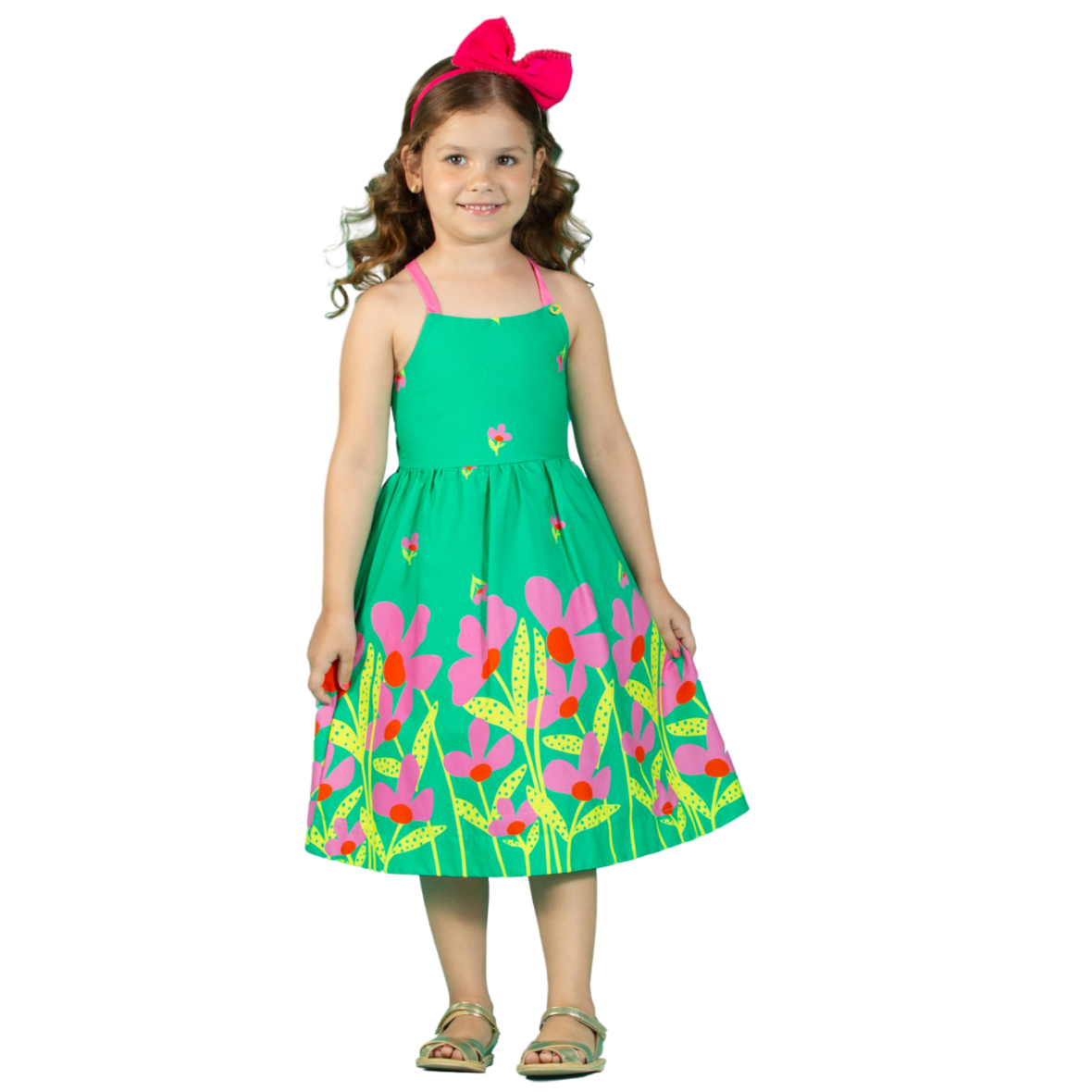 Vestido Infantil Estampa Brisa de Flores Precoce