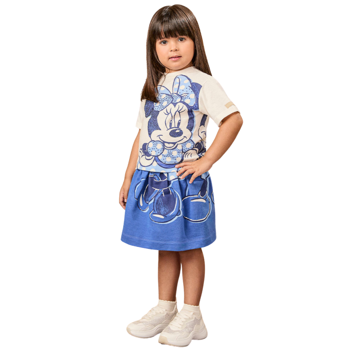 Conjunto Infantil Blue Minnie e Mickey Disney Animê