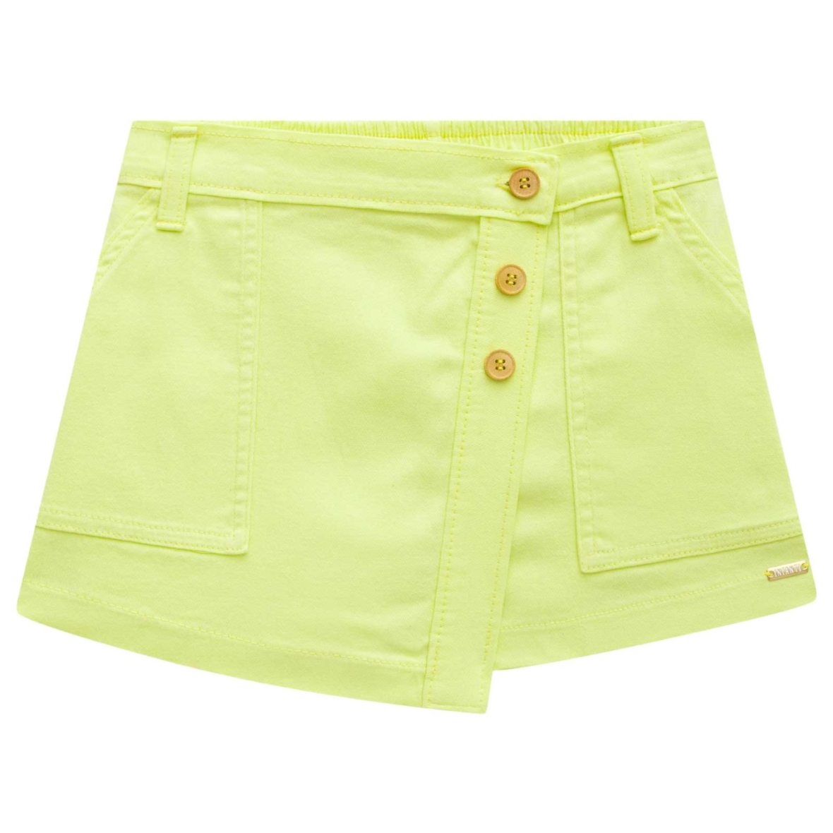 Short Saia Infantil em Sarja Verde Infanti