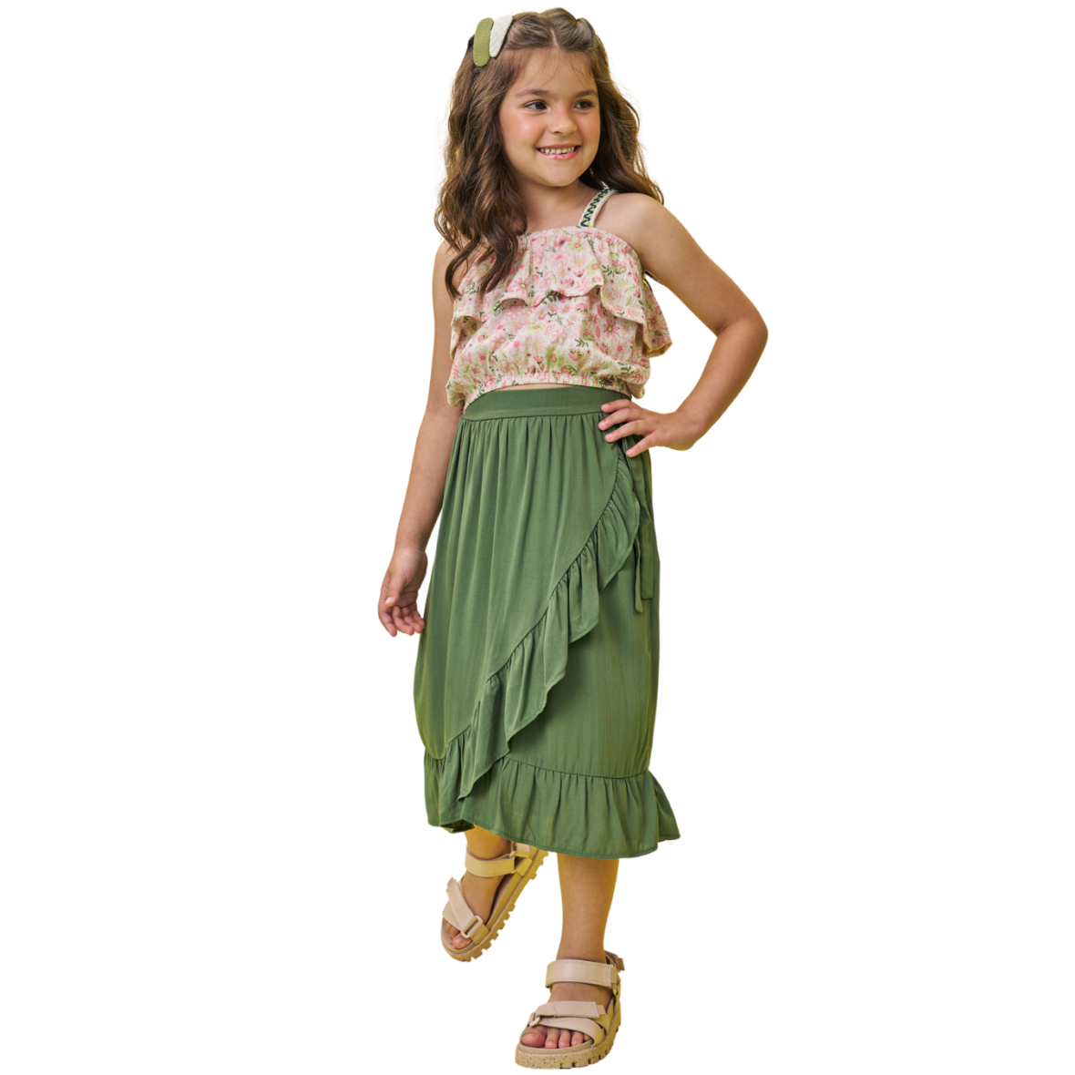 Conjunto Infantil Saia Midi em Viscose Infanti