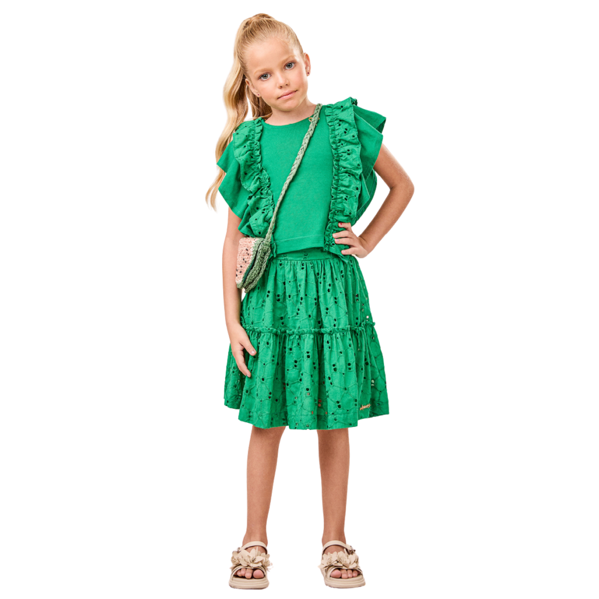 Conjunto Infantil Laise Verde Animê