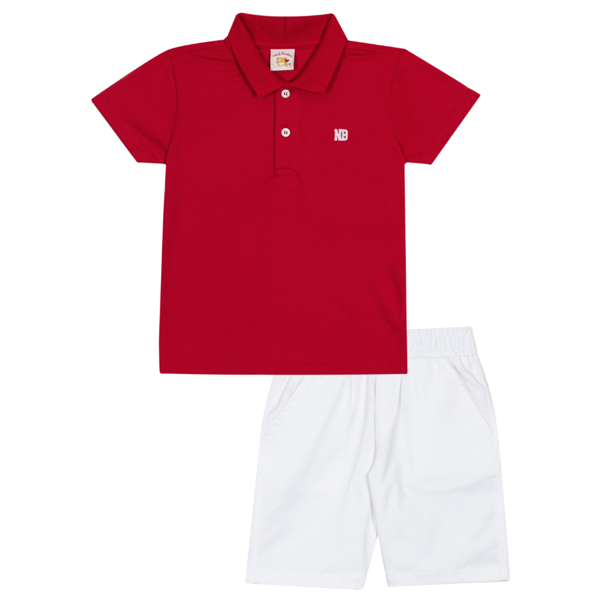 Conjunto Masculino Festas Vermelho e Branco Nini & Bambini