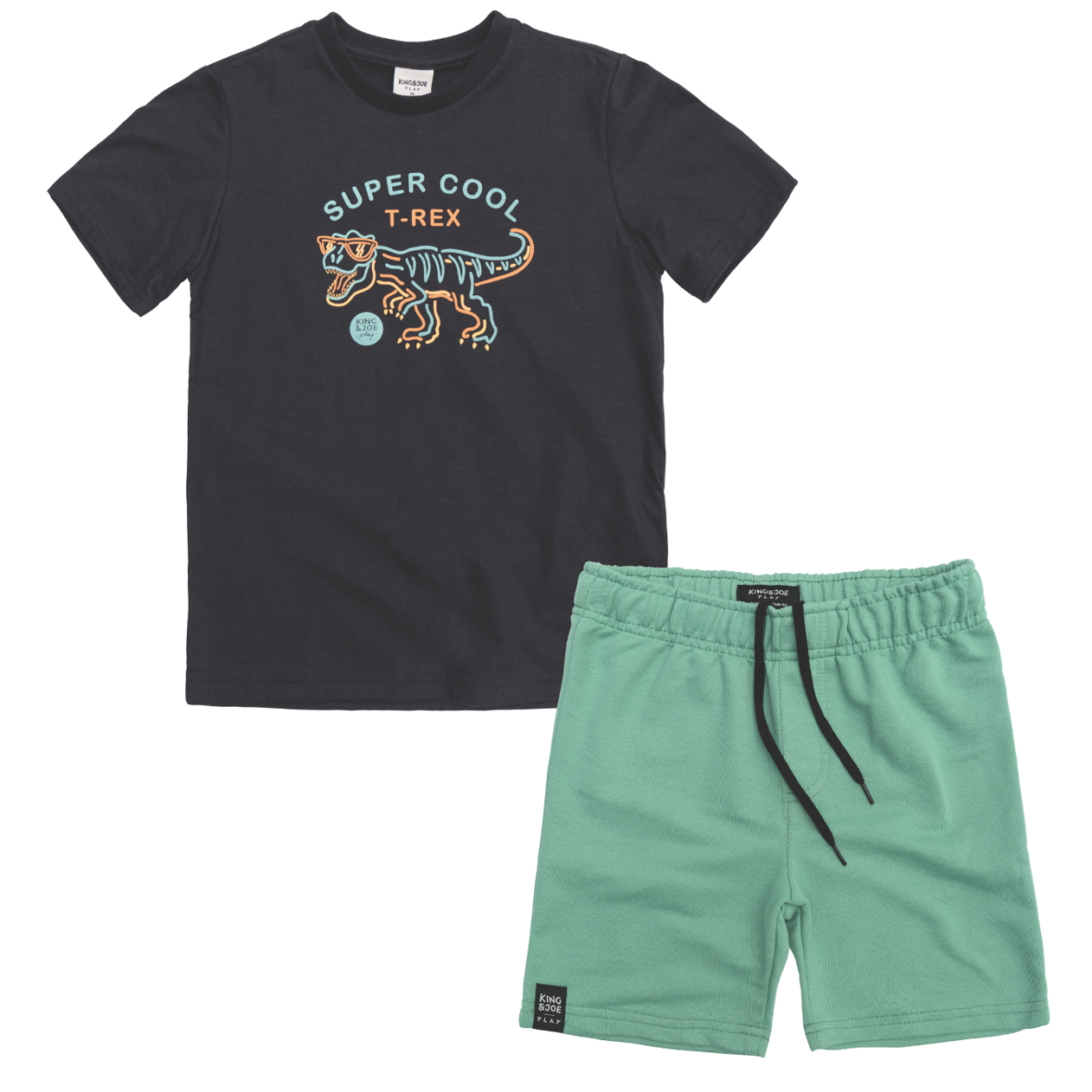 Conjunto Infantil Bermuda e Camiseta T-Rex King & Joe Play