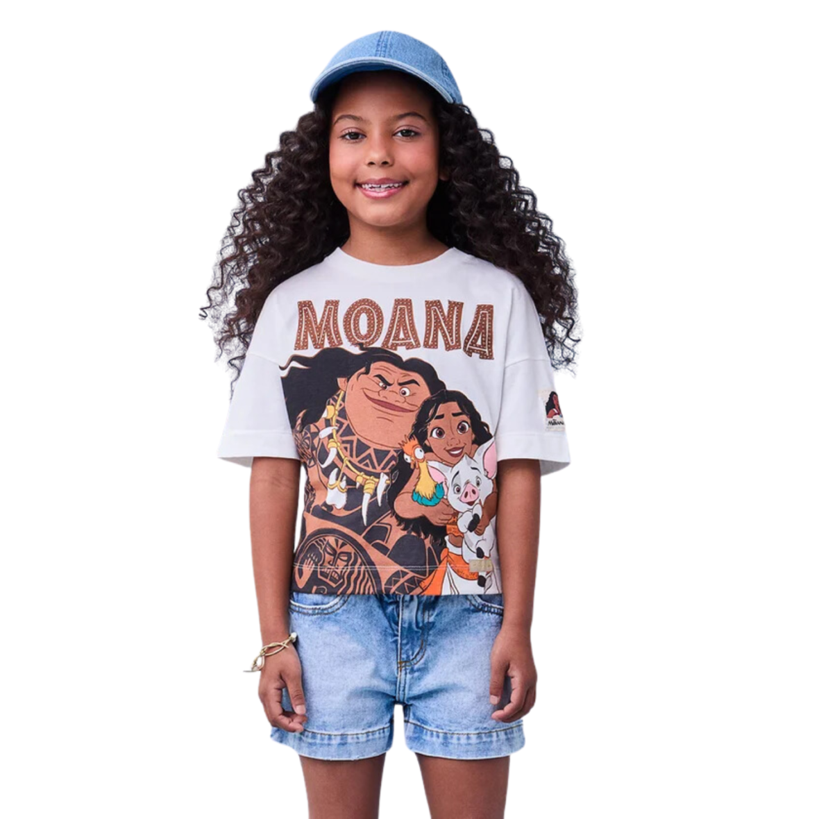 Blusa Off White da Moana 2 com Maui Animê