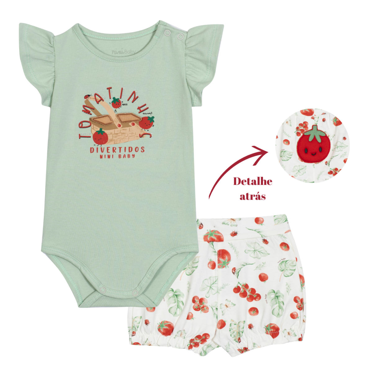 Conjunto Bebê Menina Tomate Cereja Nini & Bambini