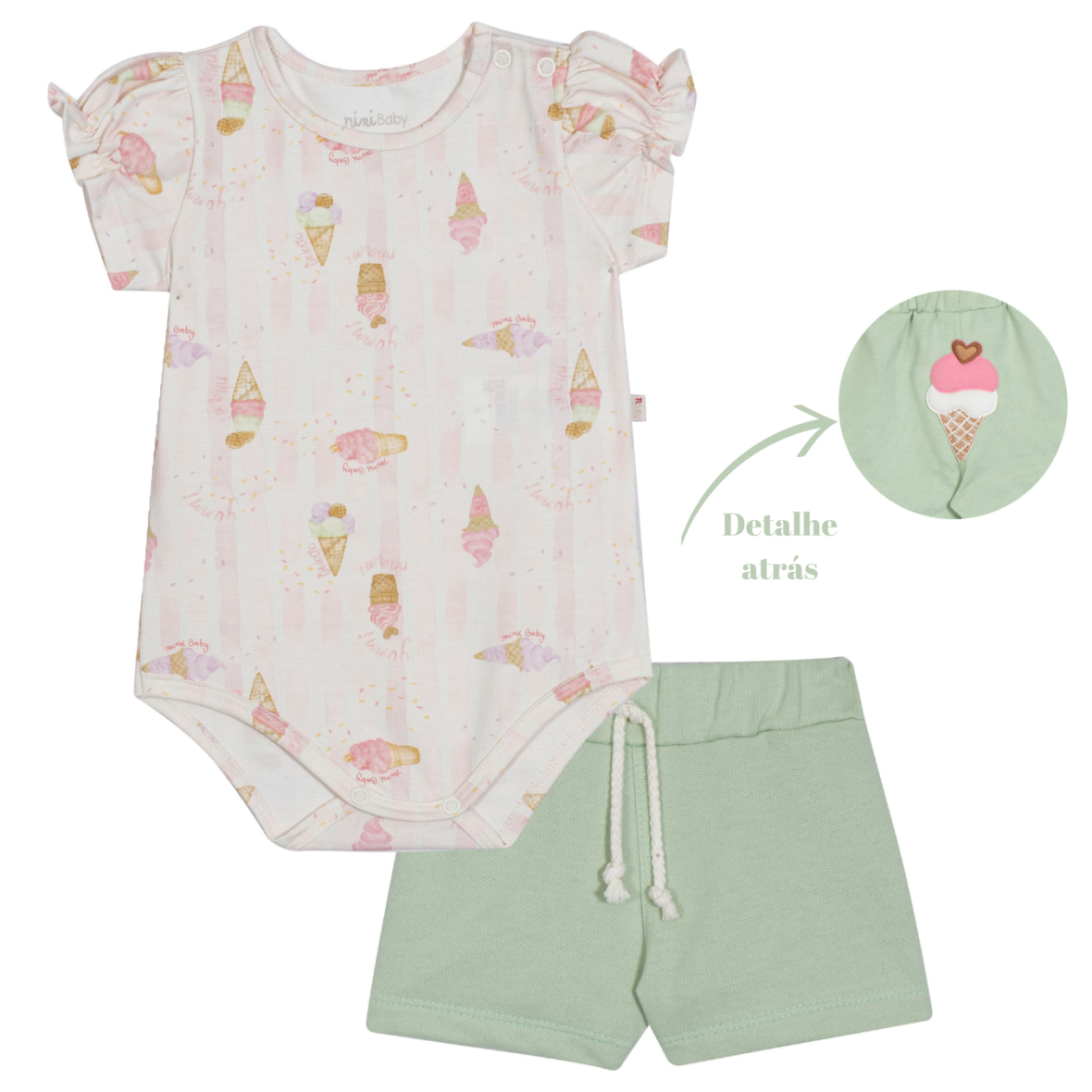 Conjunto Bebê Menina Gelato Cream Nini & Bambini