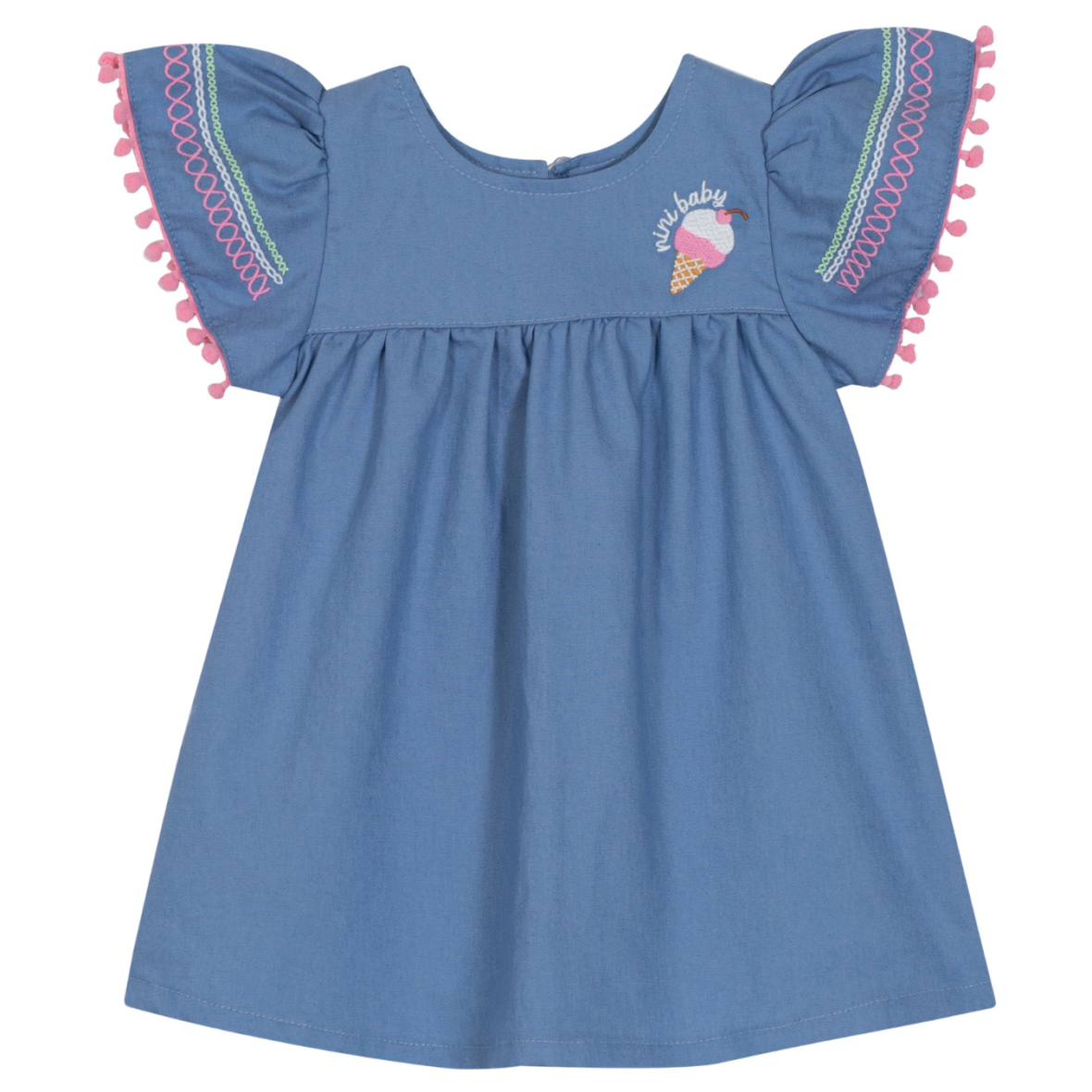 Vestido Bebê Menina em Chambray Nini & Bambini