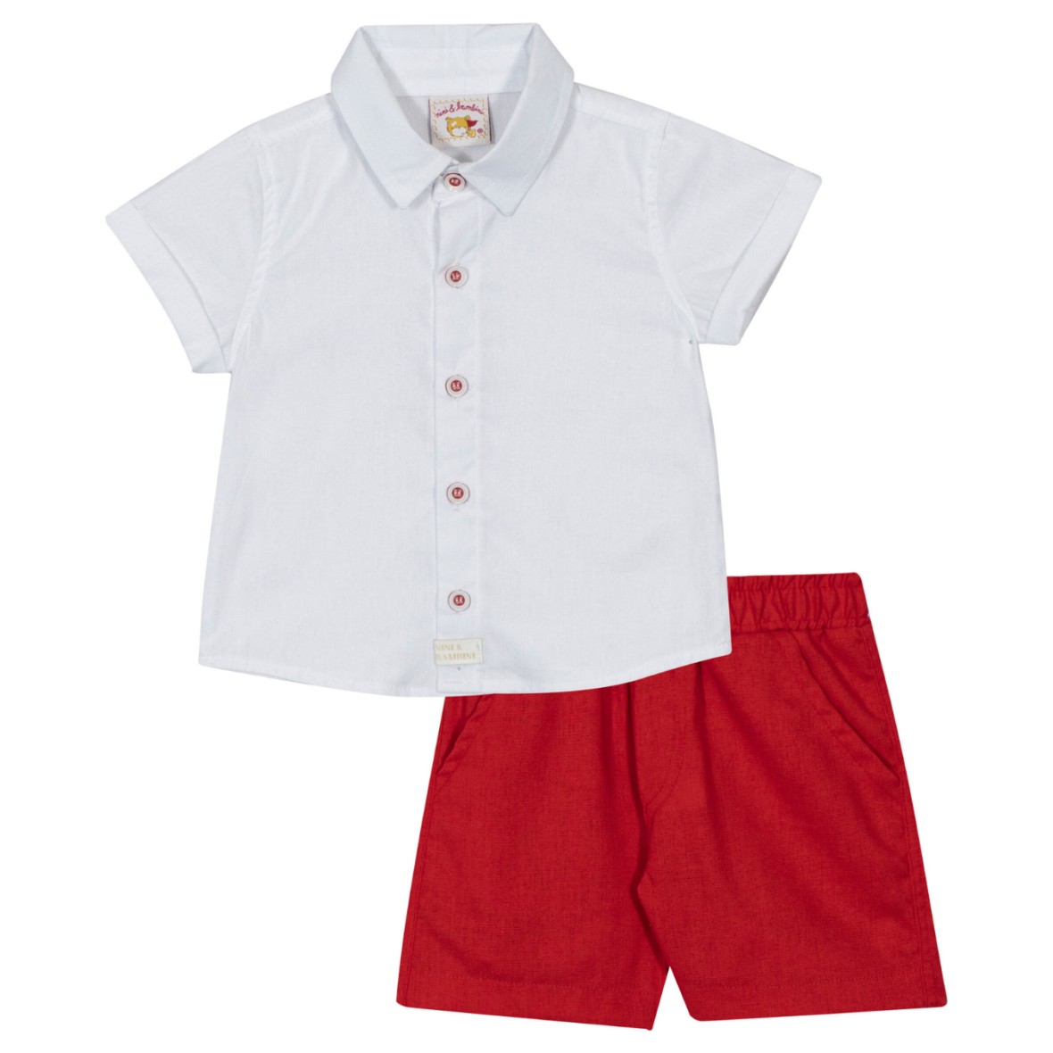 Conjunto Bebê Menino Festas Vermelho e Branco Nini & Bambini