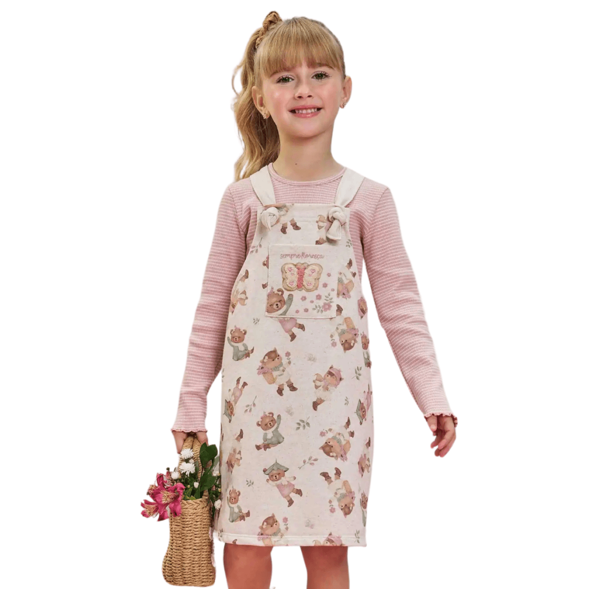 Salopete Infantil com Blusa Bichinhos Infanti