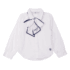 Camisa Infantil Off White com Laço Azul Animê