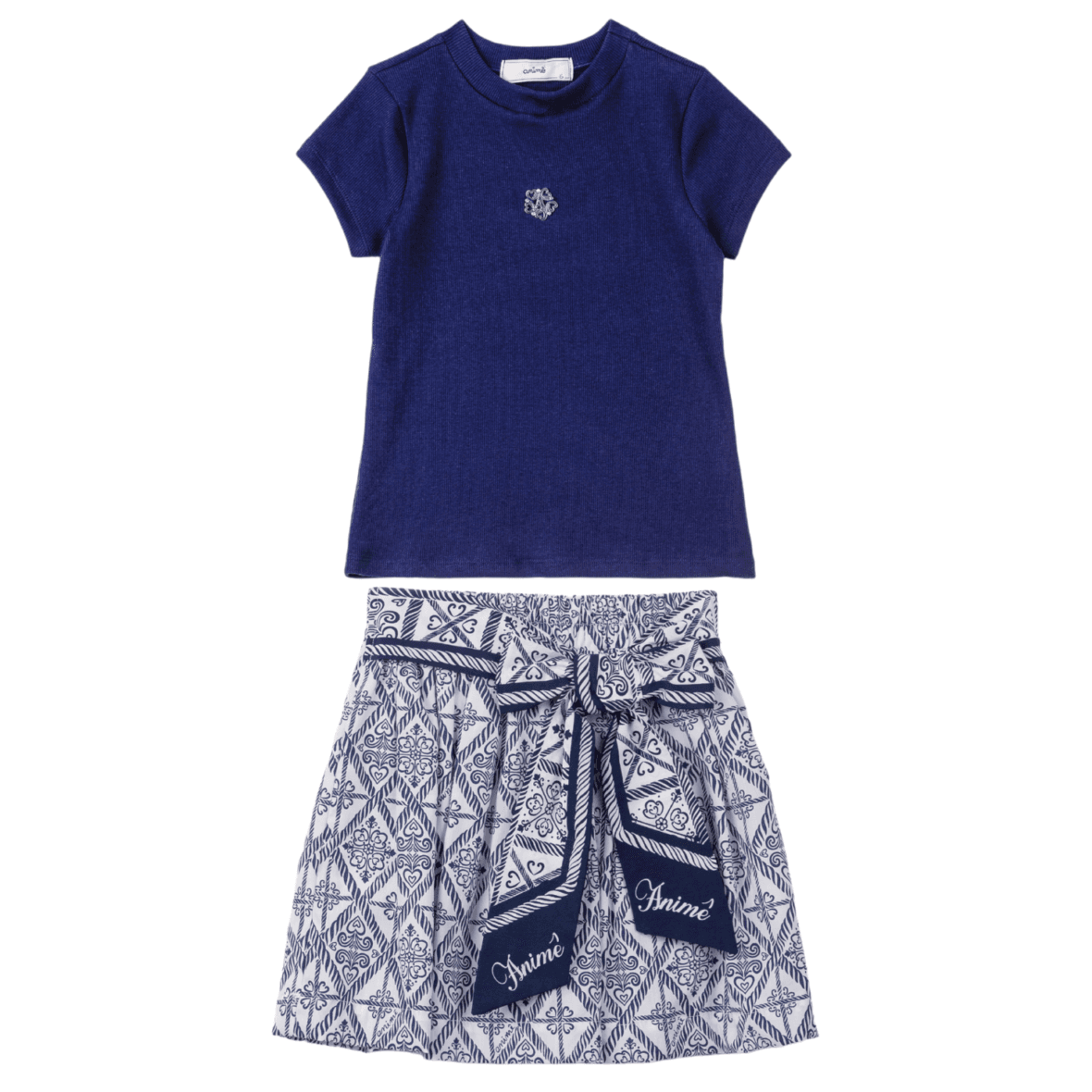 Conjunto Infantil Estampado com Laço Animê