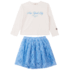 Conjunto Infantil de Tule Azul Animê