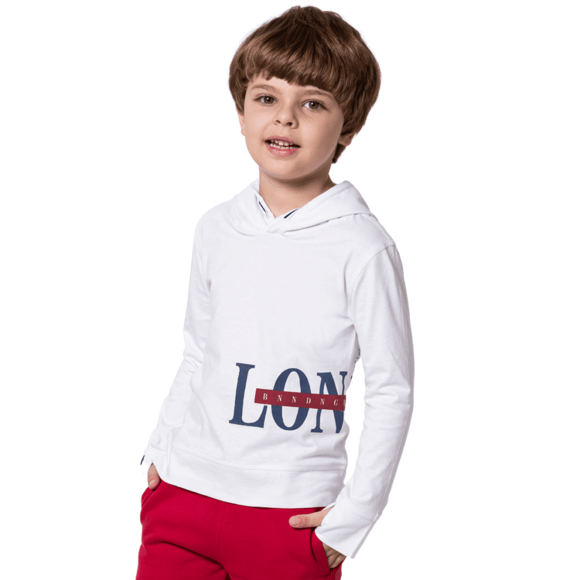 Camiseta Infantil Diferenciada Capuz London Banana Danger