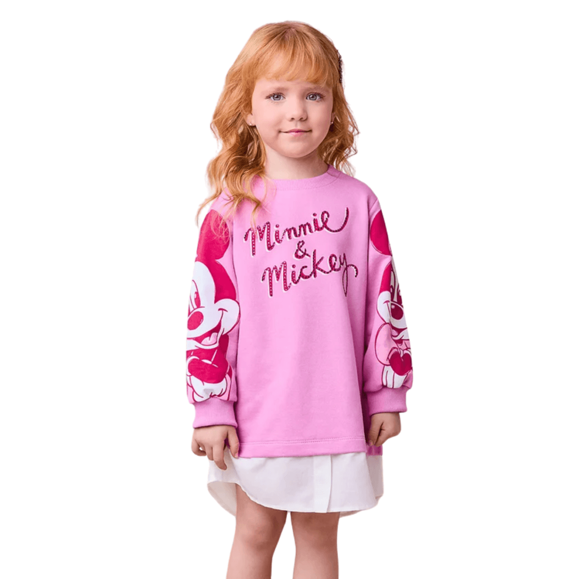 Vestido Infantil em Moletom da Minnie Animê