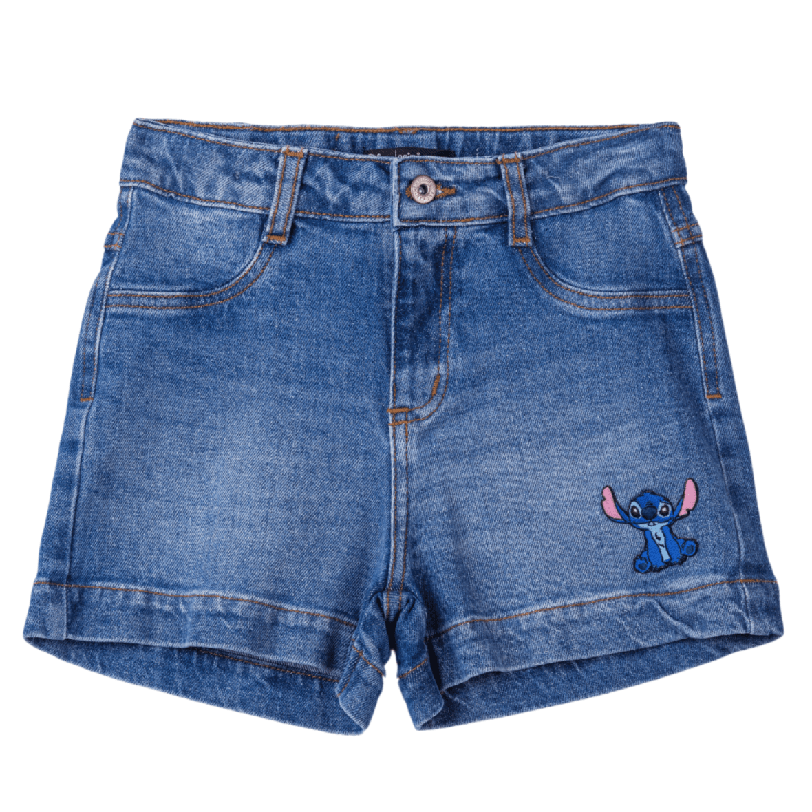 Short Jeans Infantil do Stitch Animê