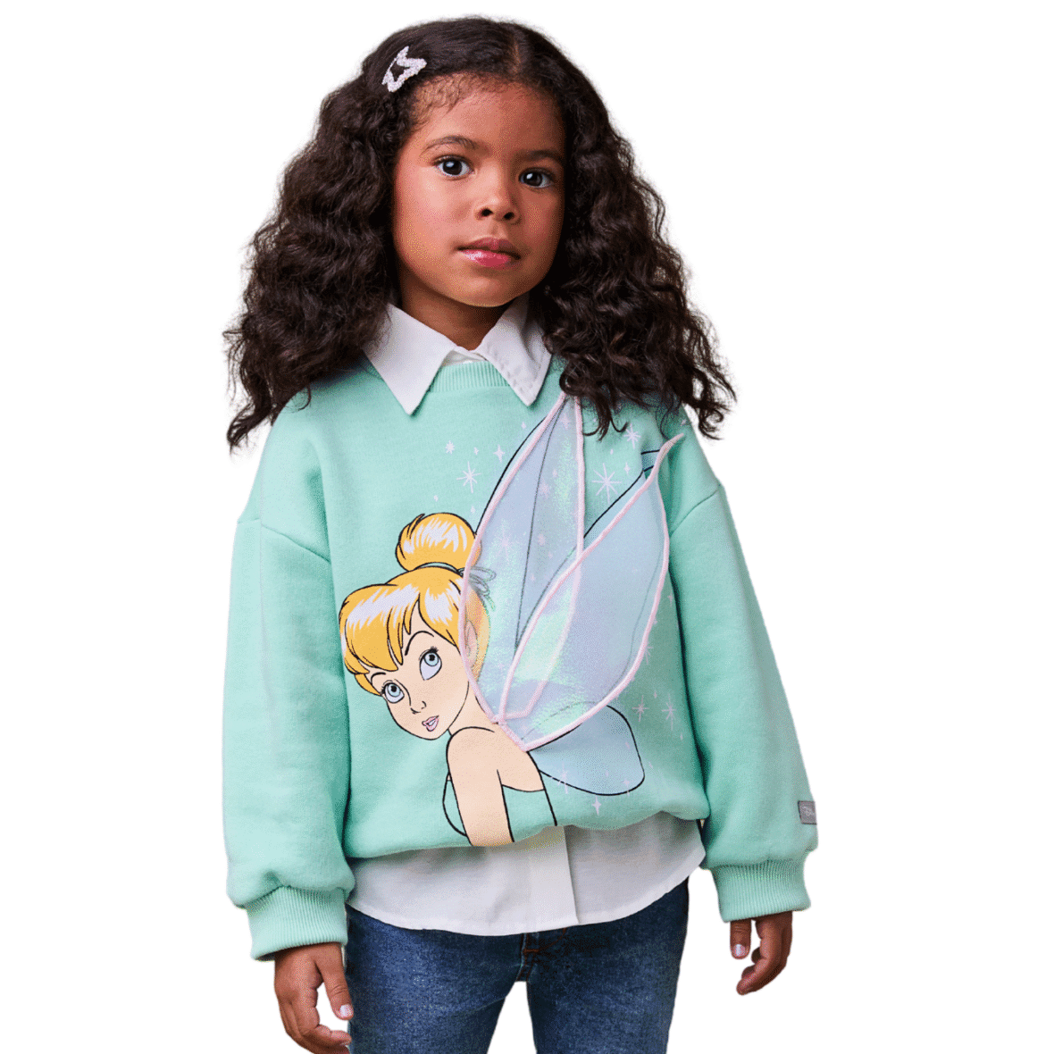Casaco Infantil de Moletom Menta da TinkerBell Animê