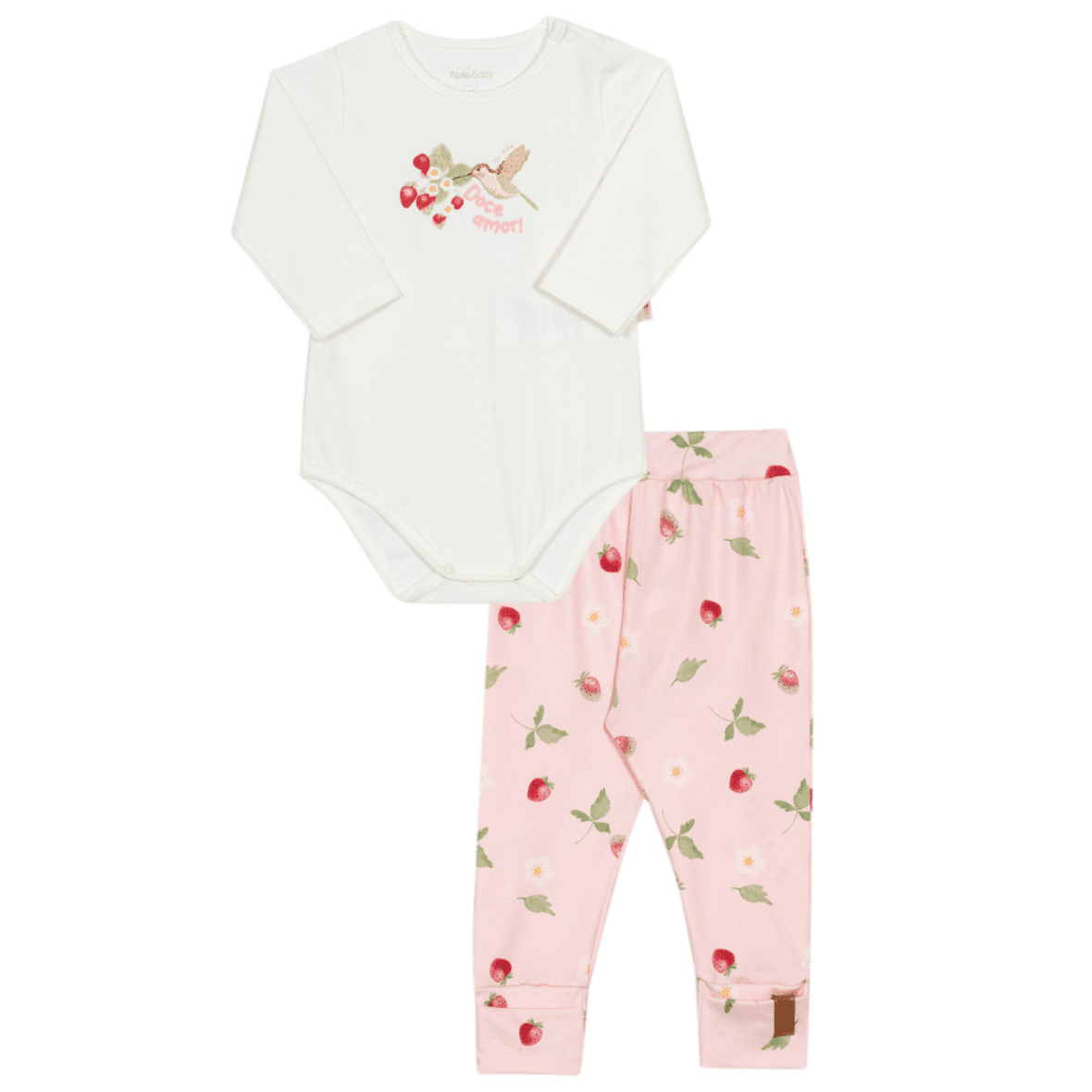 Conjunto Bebê Menina Jardim de Morangos Nini & Bambini