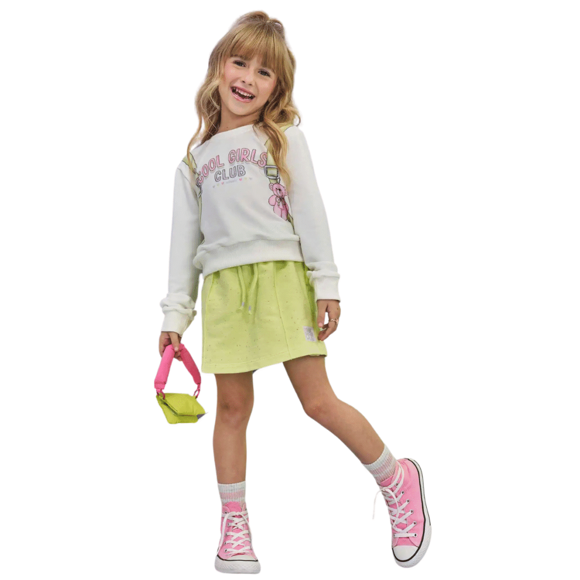 Conjunto Infantil Moletom e Short Saia Infanti