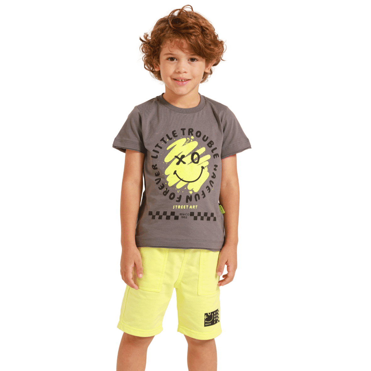 Conjunto Infantil Bermuda Moletinho Little Banana Danger