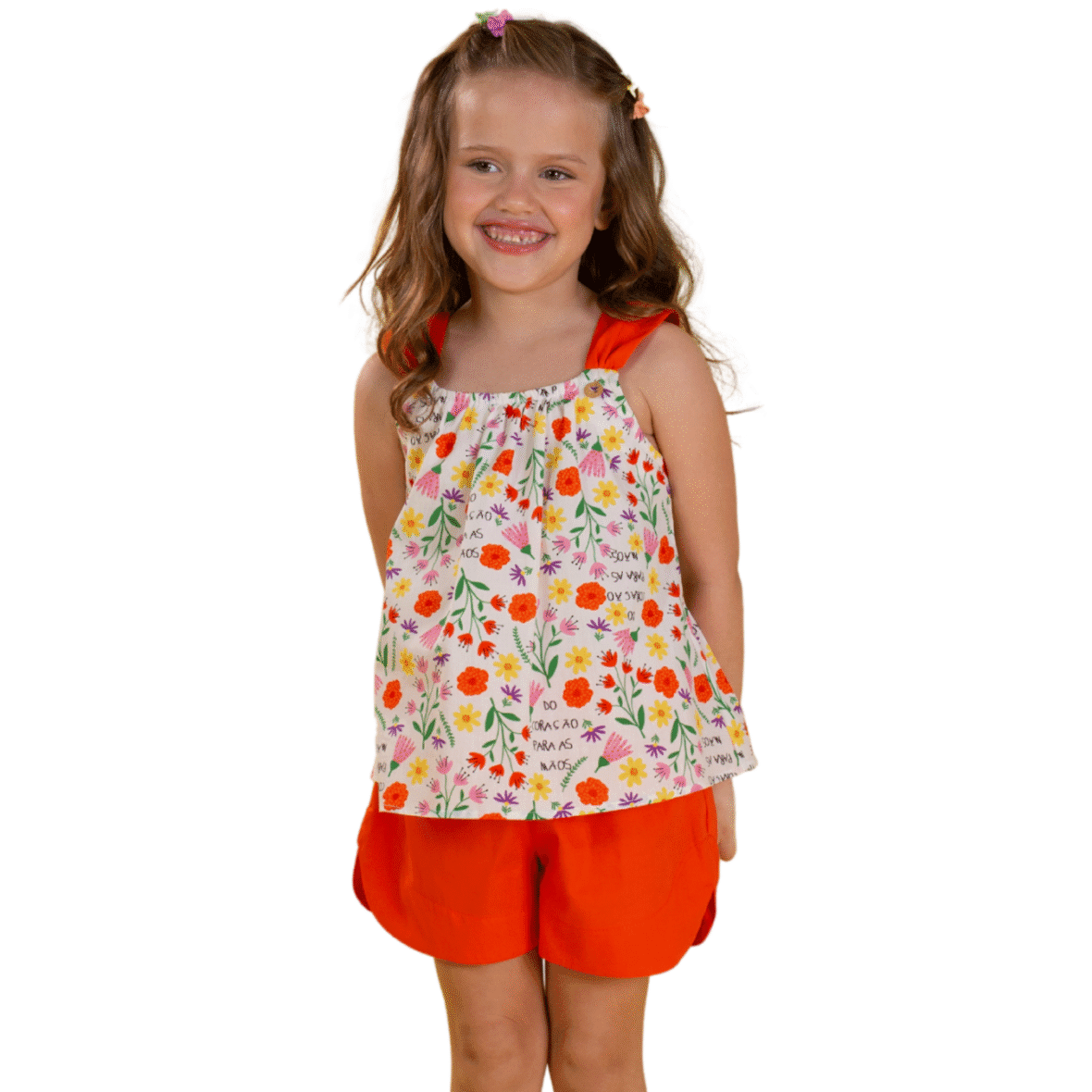 Conjunto Infantil Estampa do Coração para as Mãos Precoce