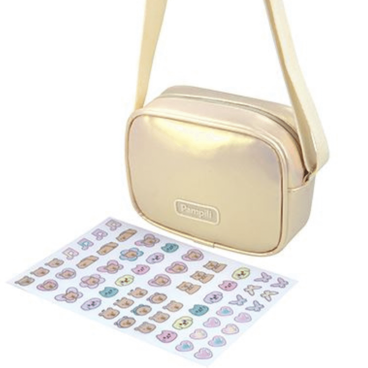 Bolsa Infantil Tiracolo com Adesivos Nude Pampili