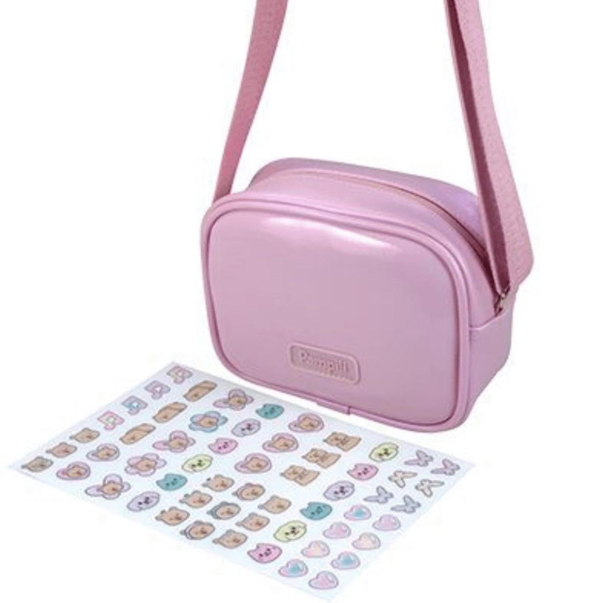 Bolsa Infantil Tiracolo com Adesivos Rosa Pampili