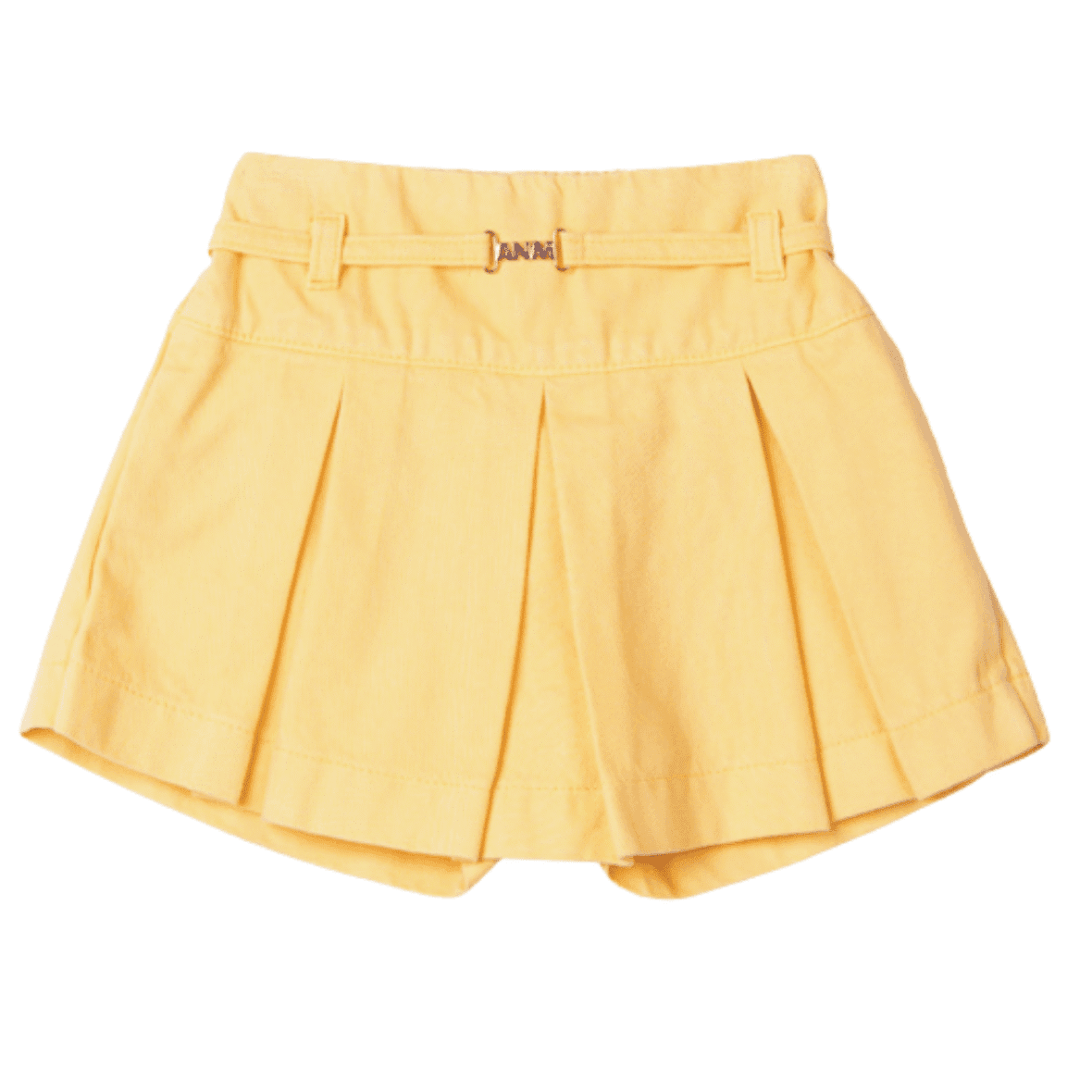 Short Saia Infantil de Sarja Amarela com Pregas Animê
