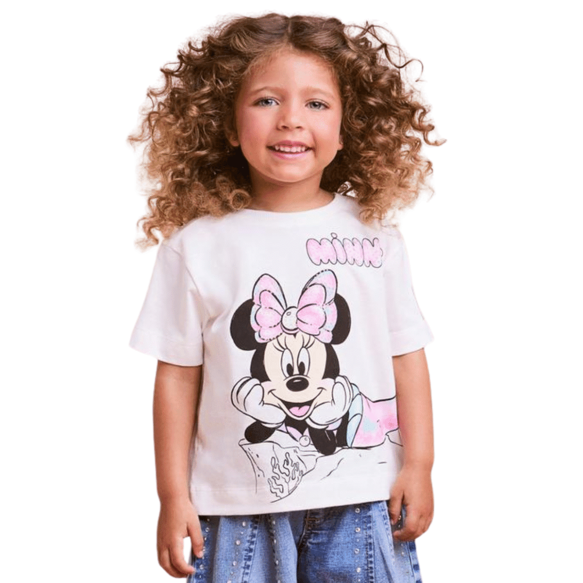 Blusa Infantil da Minnie Sereia com Aplique 3D Animê