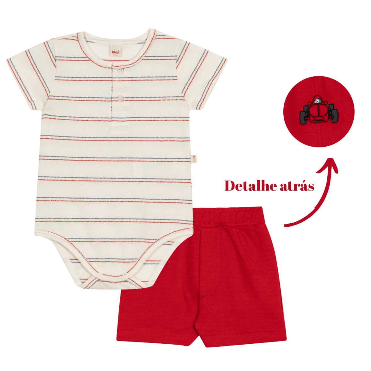 Conjunto Bebê Menino Corrida de Carrinhos Nini & Bambini