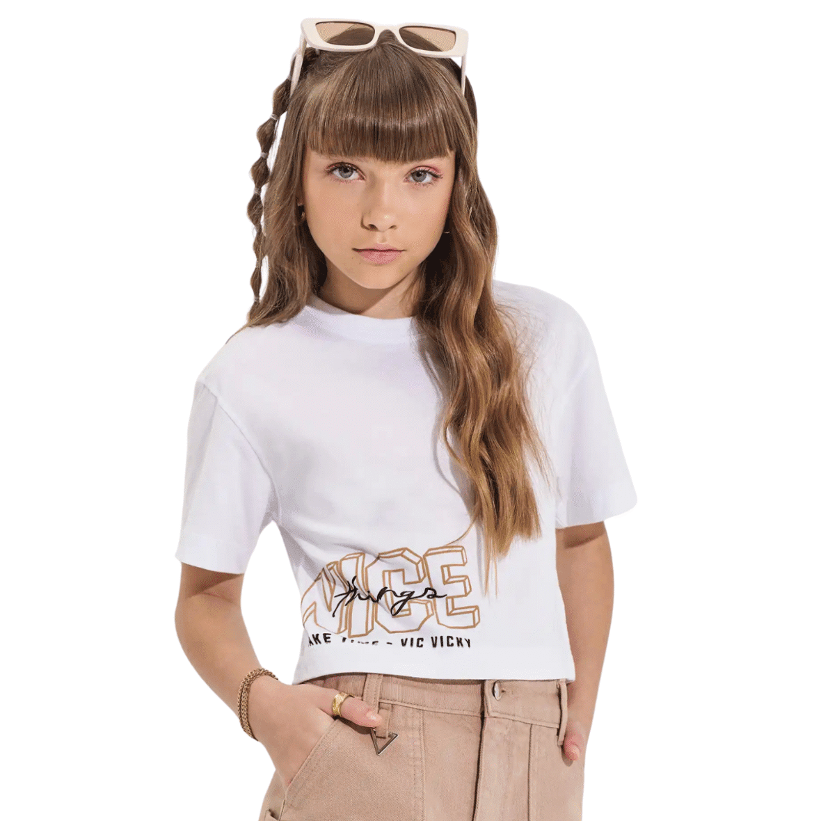 Camiseta Juvenil em Meia Malha Vic&Vicky