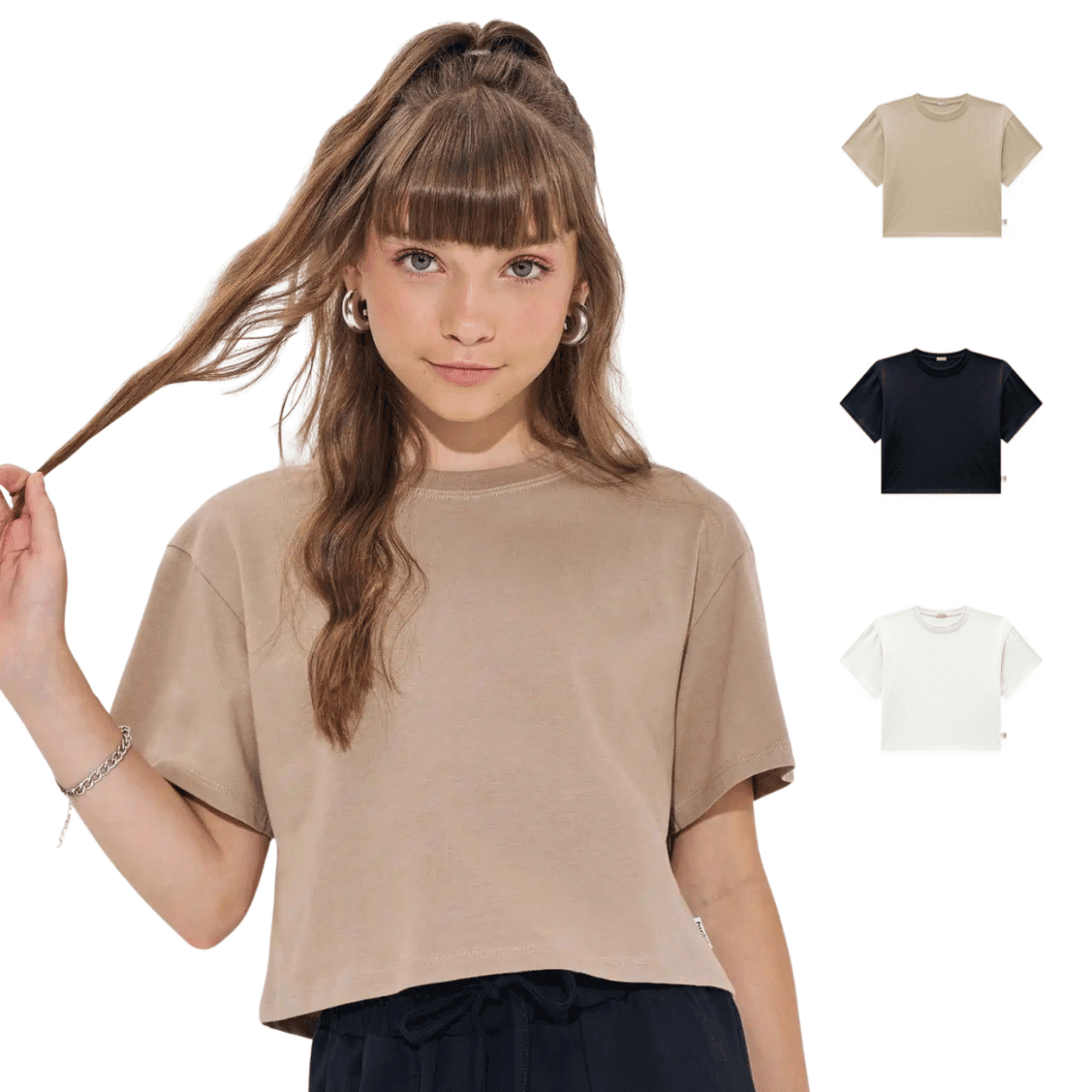 Camiseta Juvenil em Meia Malha Vic&Vicky