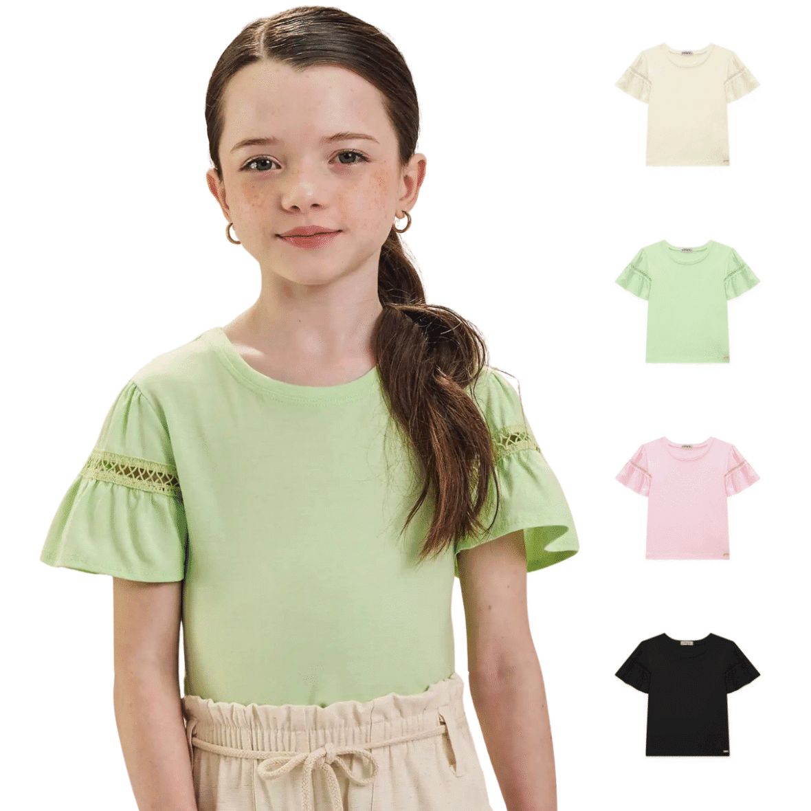 Blusa Infantil com Manga Ampla Infanti