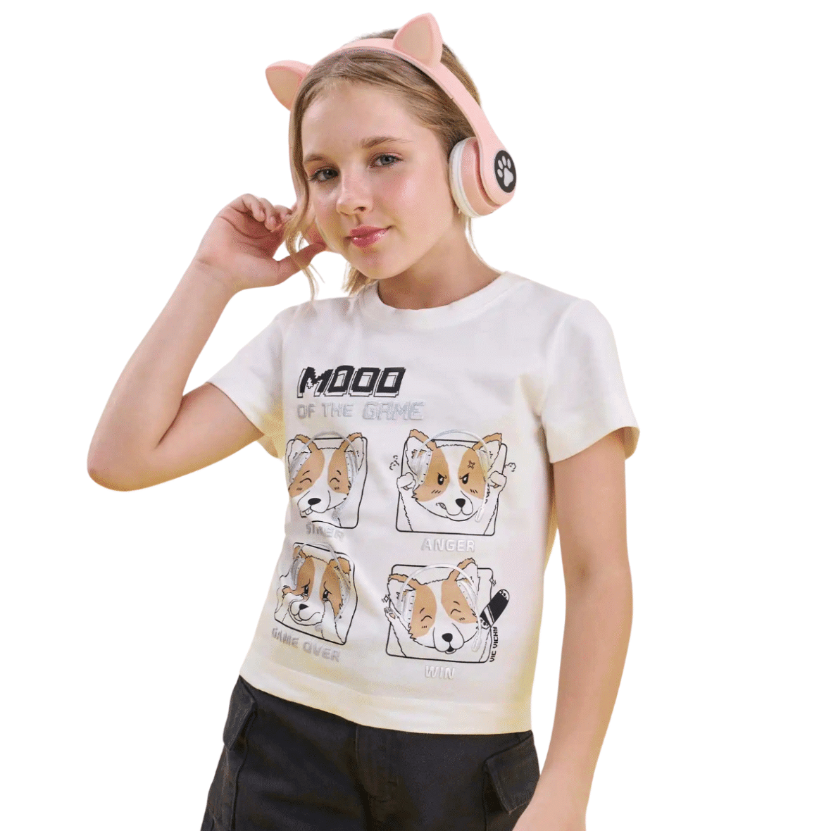 Camiseta Juvenil em Meia Malha Vic&Vicky