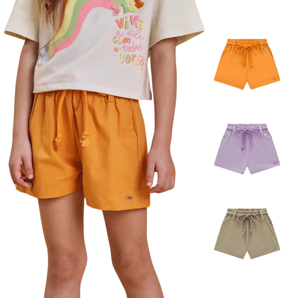 Short Infantil em Sarja com Elastano Infanti