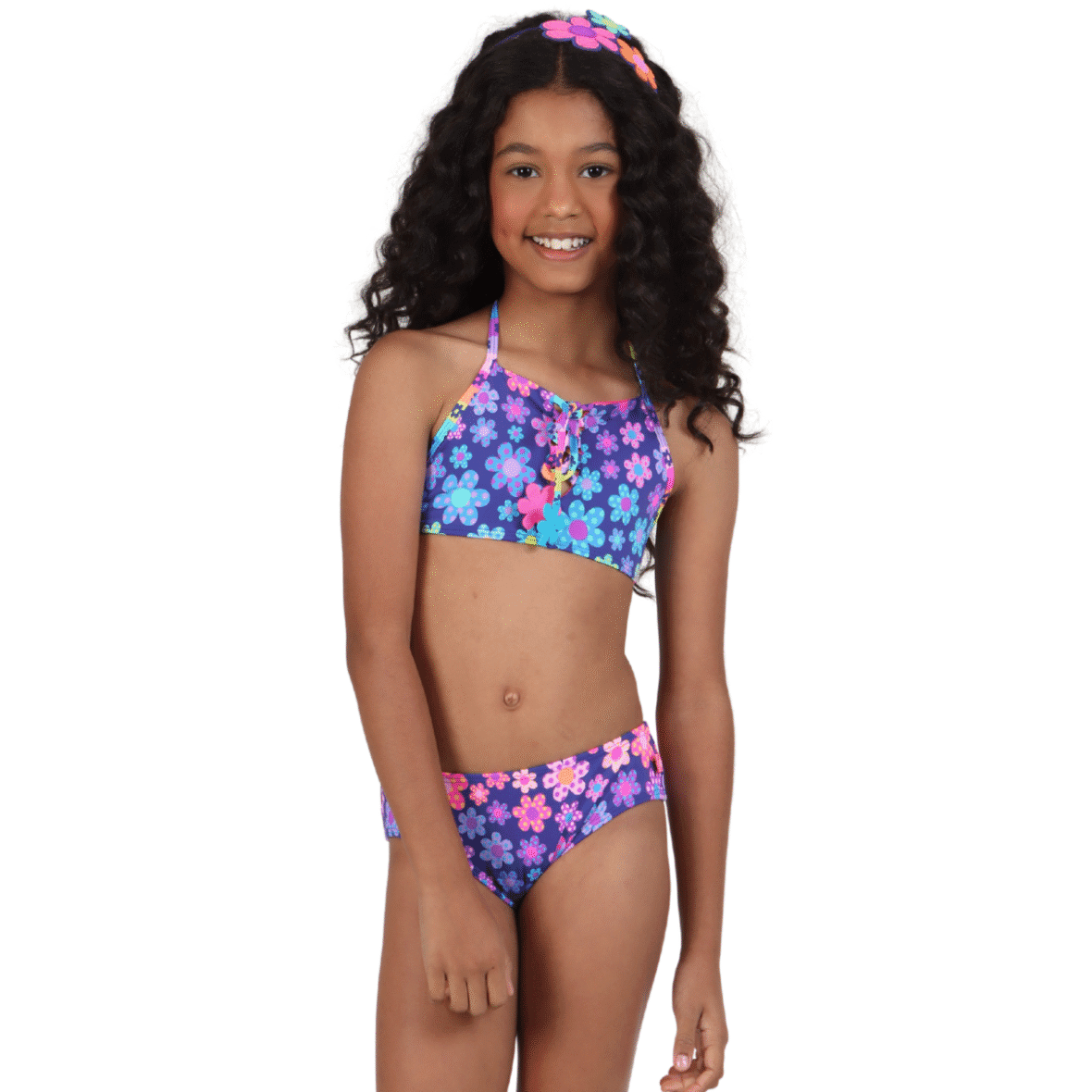 Biquini Infantil Cropped Jardim Colorido Siri Kids