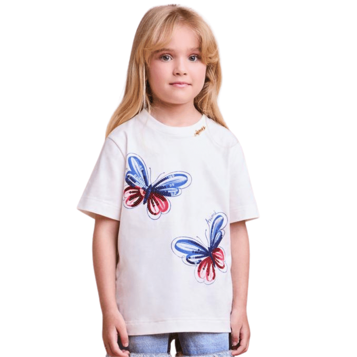Blusa Infantil Borboletas Pérola Animê